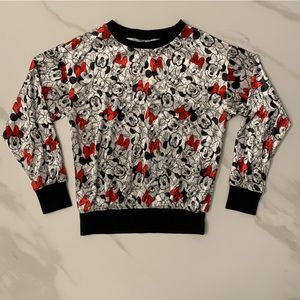 Disney Girls Velvet-ish Minnie Mouse Long Sleeve Shirt - Size 9/10